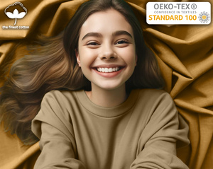 Beżowe elastyczne prześcieradło z gumką 80% bawełna Jersey Sesto Senso – komfort snu