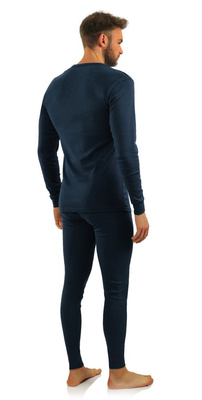 Granatowy podkoszulek męski z długim rękawem 95% bawełna Sesto Senso – wyjątkowy komfort