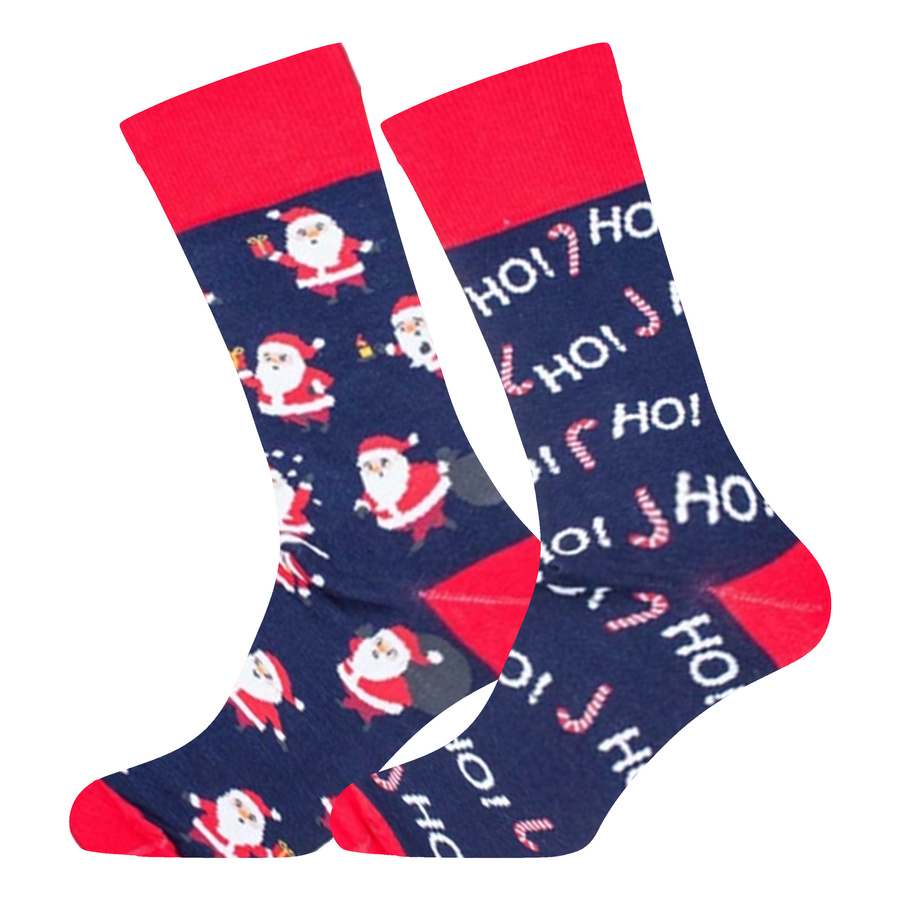 Czerwone bawełniane skarpety męskie 75% świąteczne 1290 Milena – codzienna wygoda