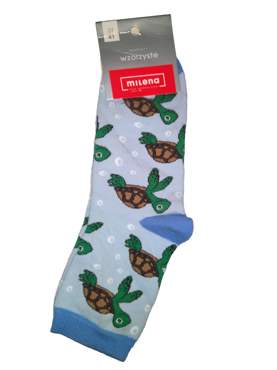 Skarpetki Damskie Bawełniane Żółwie