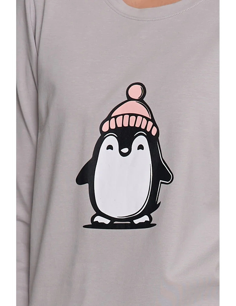 Bawełniana Piżama Damska Cozy Pingwin