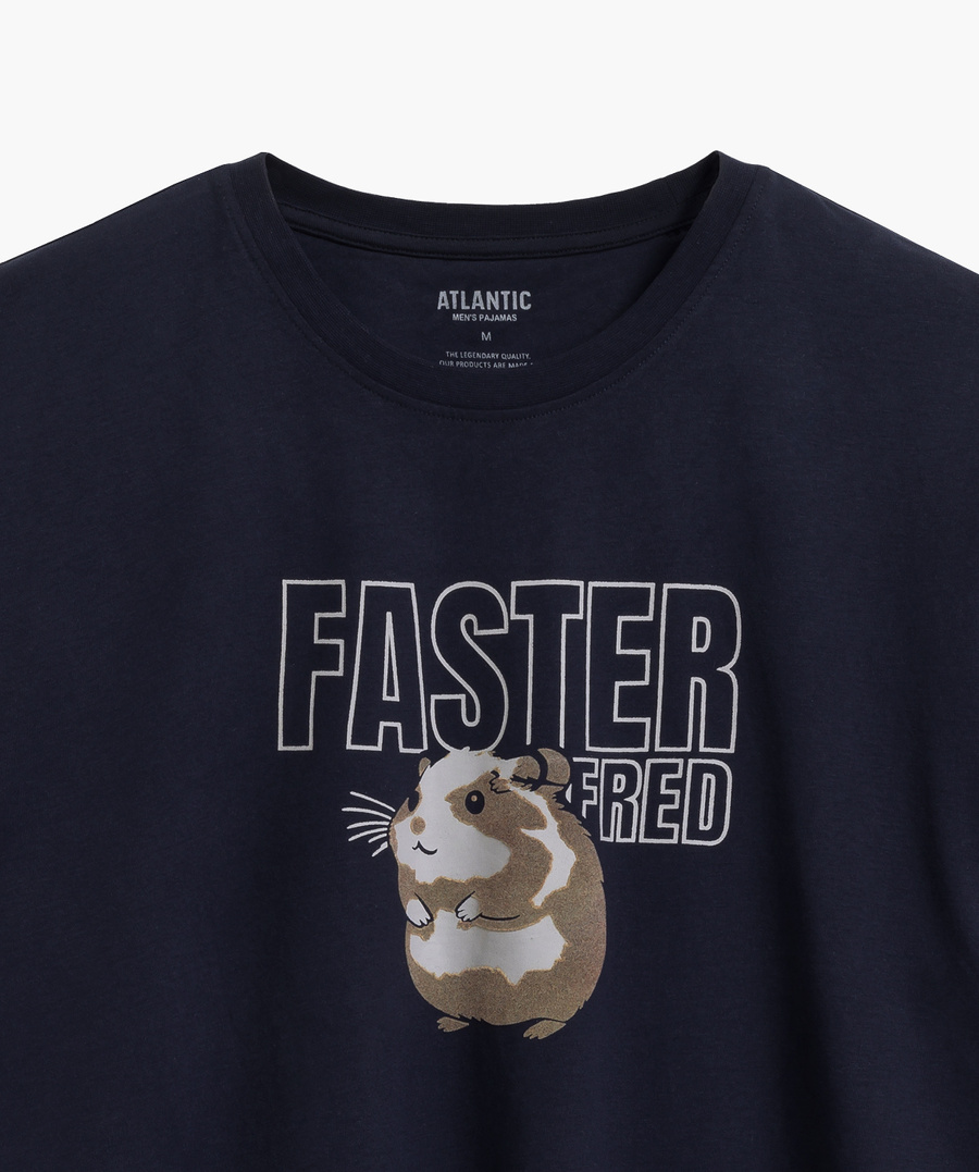 Granatowe komfortowe piżamy męskie NMP-376 Atlantic – wygoda i styl na noc.