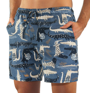 Piżama Męska Krótki Rękaw Krótkie Spodenki