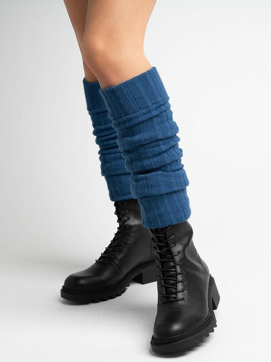 Niebieskie Wełniane Getry Damskie Art 068