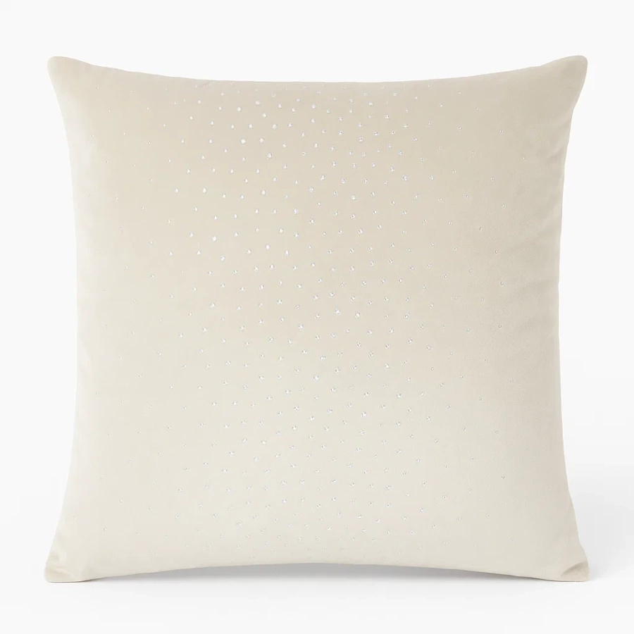 Jasny beżowy z kryształkami poszewka dekoracyjna 40x40 SHINY Spod Igły i Nitki – elegancja wnętrza