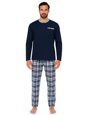 Piżama Męska Długi Rękaw 100% Bawełna