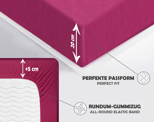 Bordowe elastyczne prześcieradło z gumką 80% bawełna Jersey Sesto Senso – komfort snu