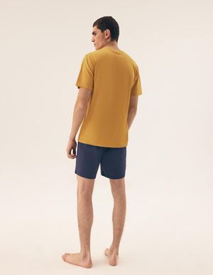 Piżama męska 42600 yellow bawełniana