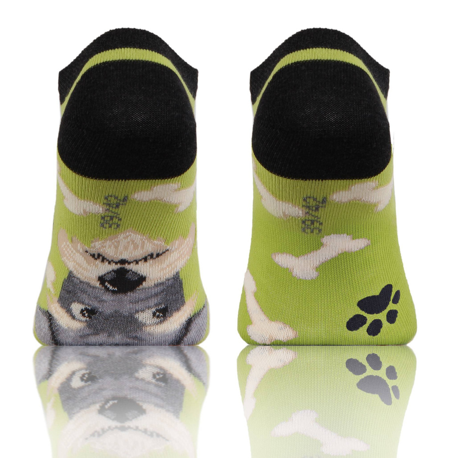 Pieski zielone skarpety stopki unisex 90% bawełna Finest Cotton Sesto Senso – styl i wygoda