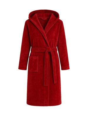 Bordowy miękki szlafrok damski z kapturem Paulo Sestimi – idealny do sauny i spa