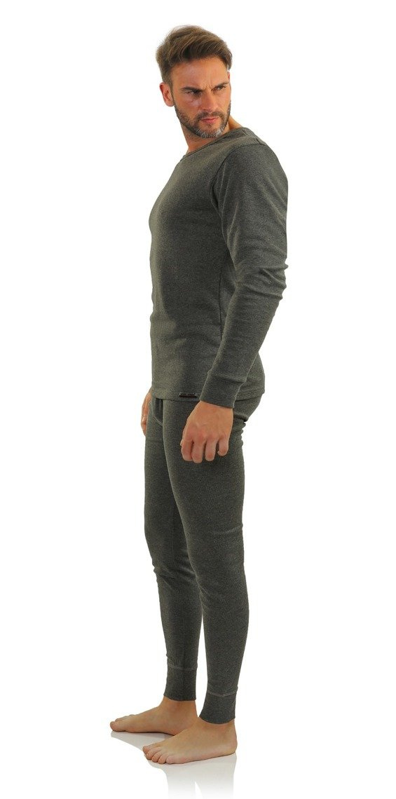 Szary podkoszulek męski z długim rękawem 95% bawełna Sesto Senso – wyjątkowy komfort