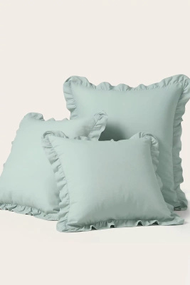 Szałwiowa falbanka poszewka satynowa 50x70 cm Ruffy Premium Spod Igły i Nitki – Komfort i elegancja.