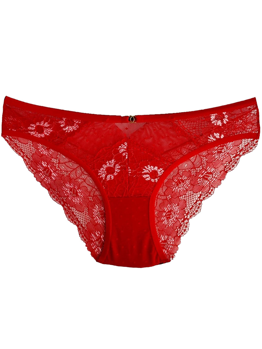 Figi Damskie Koronkowe Czerwone 2 pack
