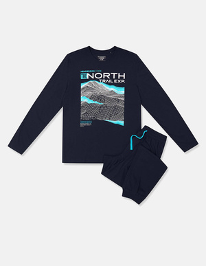 Piżama męska Icicle wielokolorowa bawełna