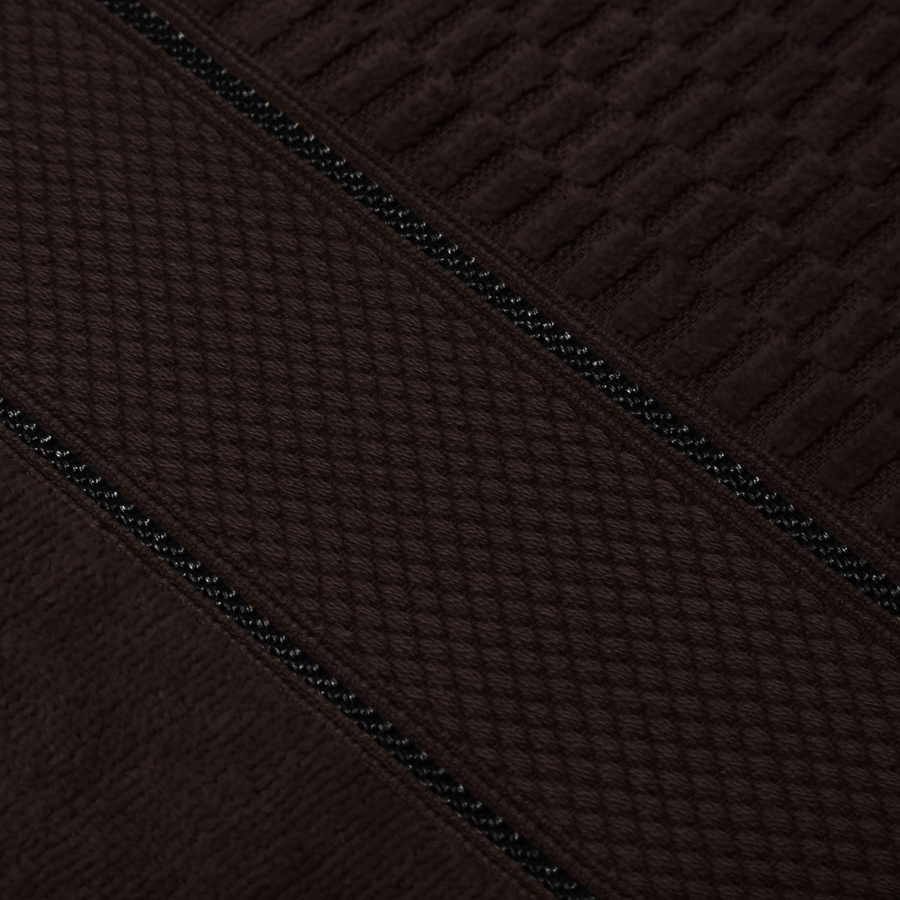 Brązowy welurowy ręcznik minimalistyczna bordiura Spod Igły i Nitki – luksus do SPA