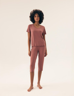 Damska piżama bawełniana Noves 43023 mauve