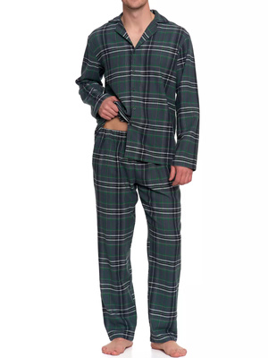 Flanelowa piżama damska z długim rękawem