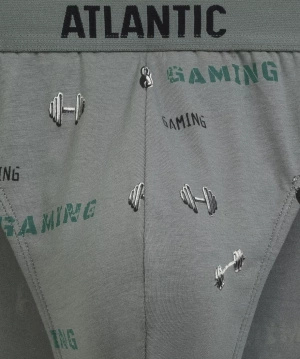 Czarno-khaki sportowe slipy męskie 3-pack Atlantic – komfort na co dzień