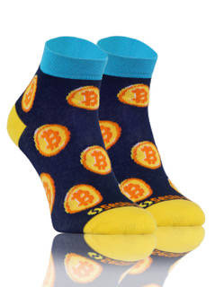 Bitcoiny kolorowe modne skarpety unisex 90% bawełna Finest Sesto Senso – komfort na co dzień