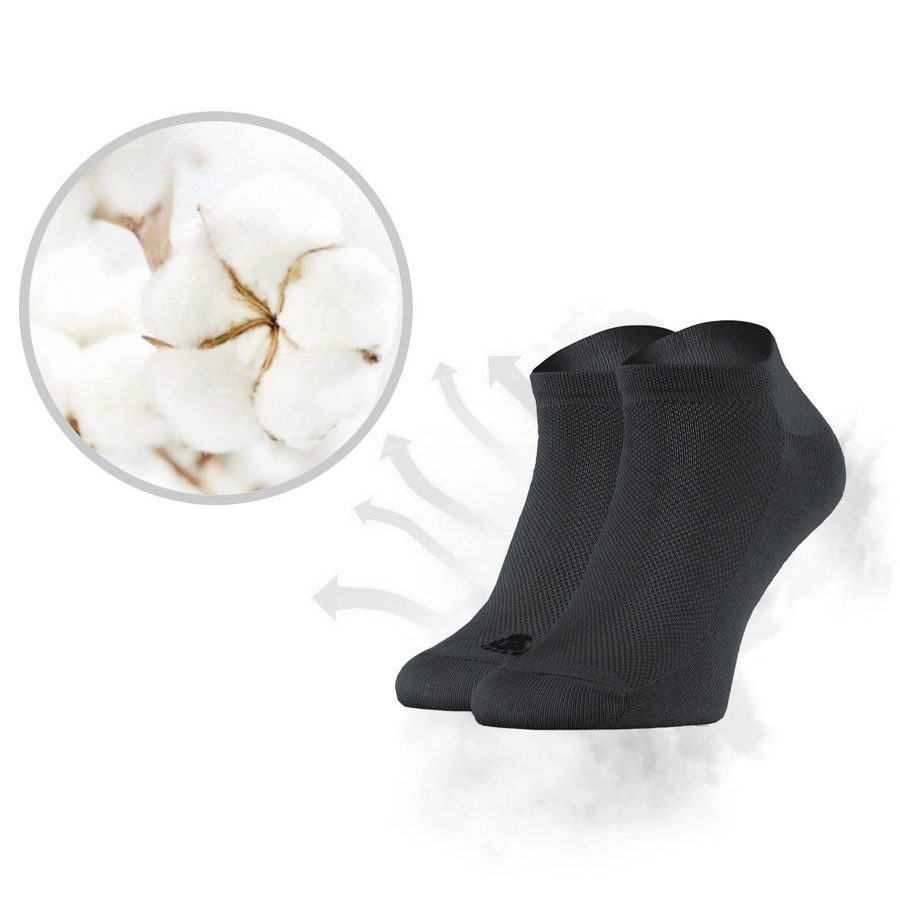 Grafitowe skarpetki stopki męskie 80% bawełna Air Control Sneakers Sesto Senso – komfort sportowy