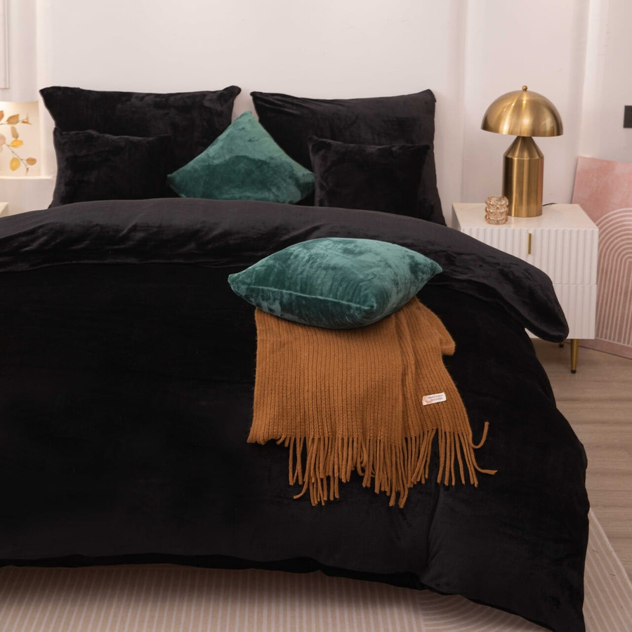 Czarna miękka pościel 210g/m2 Cozy Spod Igły i Nitki – komfort snu