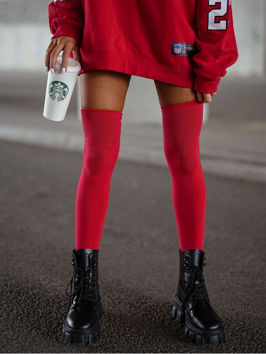 Zakolanówki bawełniane damskie gładkie 293