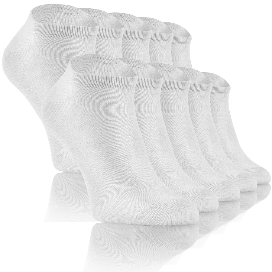 Białe skarpetki stopki damskie męskie 10-pak 76% bambus Sesto Senso – komfort i świeżość