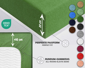 Zielone elastyczne prześcieradło z gumką frotte 100% bawełna Sesto Senso – komfortowy sen