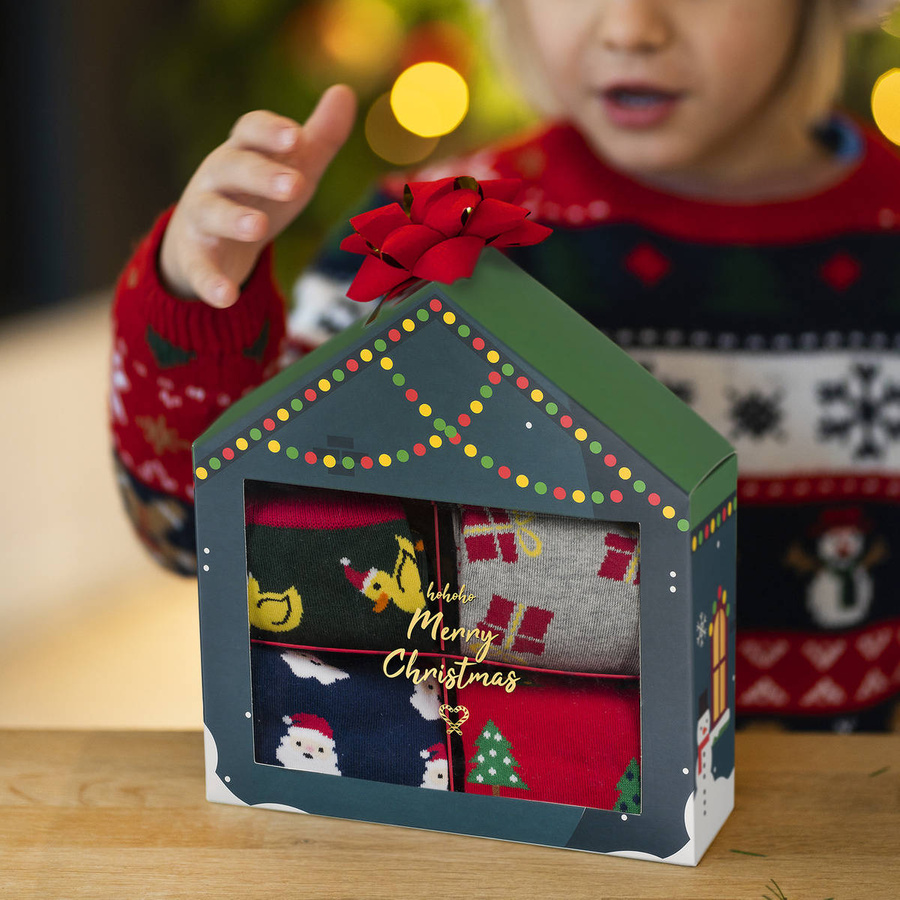 Świąteczne Skarpetki Męskie Bawełniane