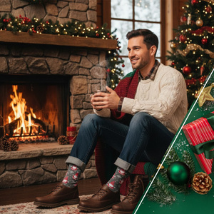 Świąteczne Skarpety Męskie Reniferki 043