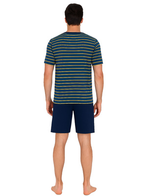 Modna piżama męska beMen 100% bawełna, krótkie rękawy i spodenki – wygoda w domu