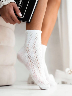 Skarpetki Damskie Bawełniane Ażurowe