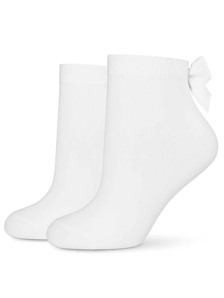 Skarpetki damskie z kokardą rypsową