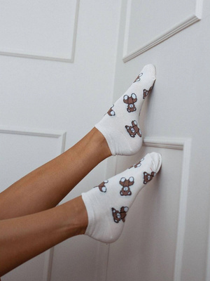 Stopki damskie bawełniane Misie całe