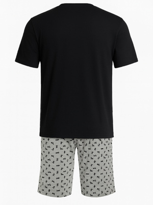 KENNY Krótka Piżama Męska Ze Skuterem, czarna