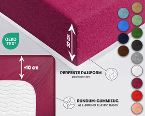 Bordowe elastyczne prześcieradło z gumką frotte 100% bawełna Sesto Senso – komfortowy sen