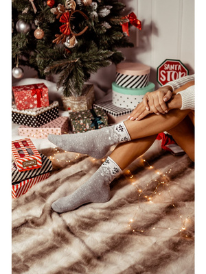 Skarpetki damskie półfrotte UNIQUE Gwiazdki, Kolor Czerwony, Rozmiar 38-41