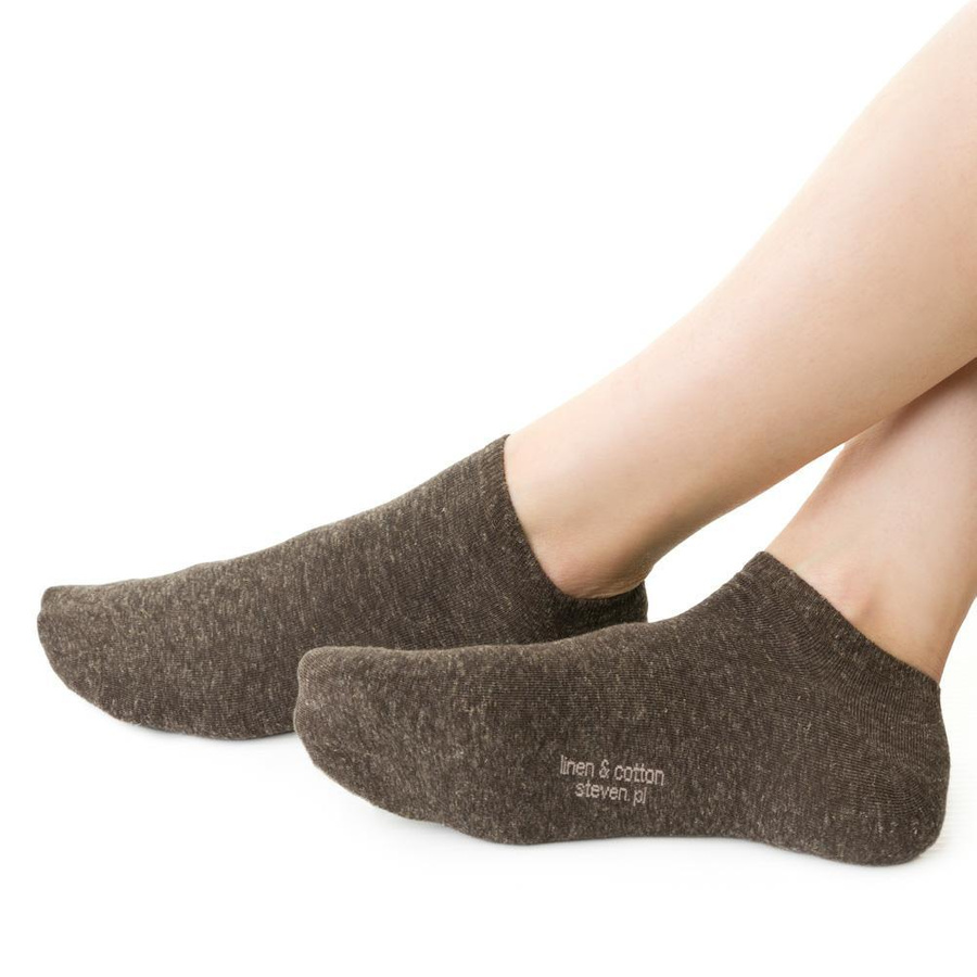 Granatowe Stopki Lniane Unisex Fresh