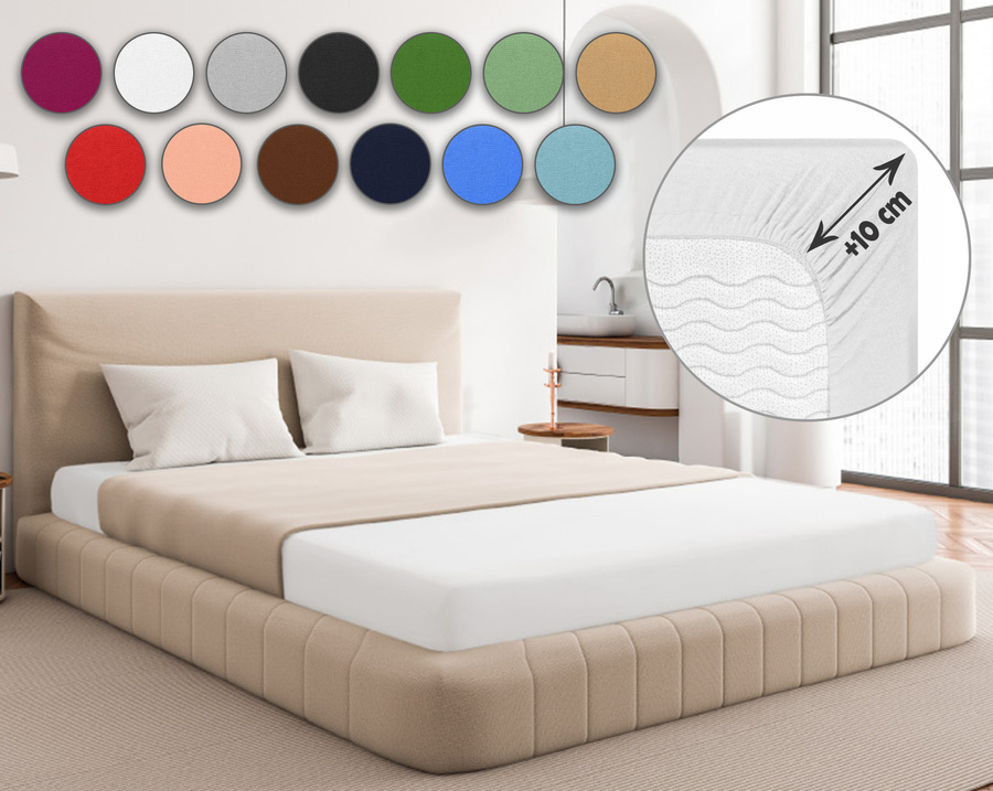 Prześcieradło Jersey z gumką białe