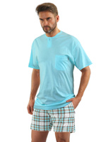 Piżama Męska Krótki Rękaw Krótkie Spodenki