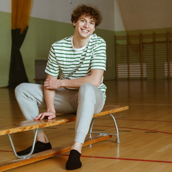 Szare Stopki Antypoślizgowe Bawełna 78% Sport