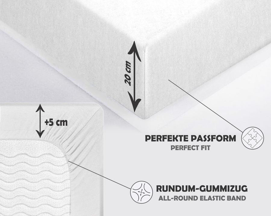 Prześcieradło Jersey z gumką białe