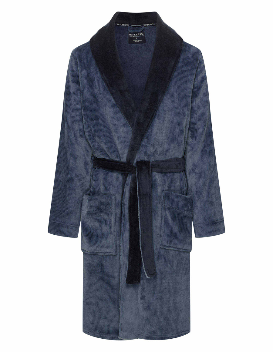 Szlafrok męski 43375 dark blue