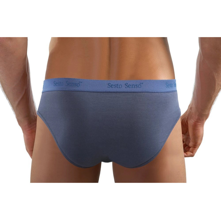 Niebieskie elastyczne slipy męskie 95% bawełna Wild Cat Sesto Senso – komfort i trwałość