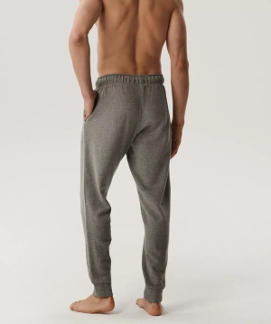 Szare elastyczne spodnie dresowe męskie 65% bawełna model HMB-001 Atlantic – wygoda na co dzień