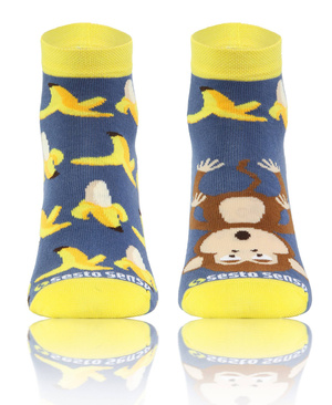 Banan kolorowe modne skarpety unisex 90% bawełna Finest Sesto Senso – komfort na co dzień