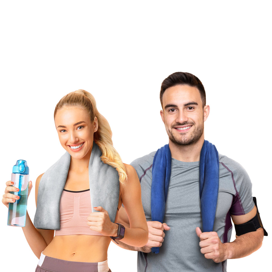 Turkusowy puszysty ręcznik 70x140 cm Spod Igły i Nitki – szybkie suszenie