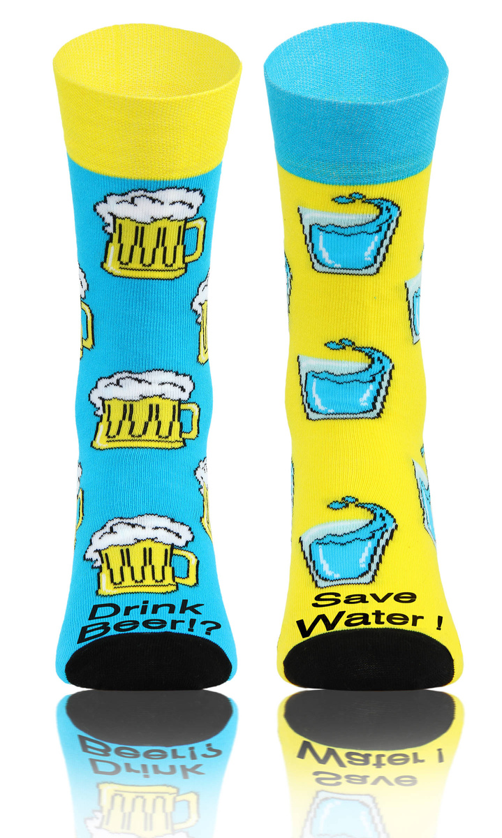 Długie Skarpetki Kolorowe Bawełniane Unisex 90% Bawełna z Zabawnym Wzorem Sesto Senso