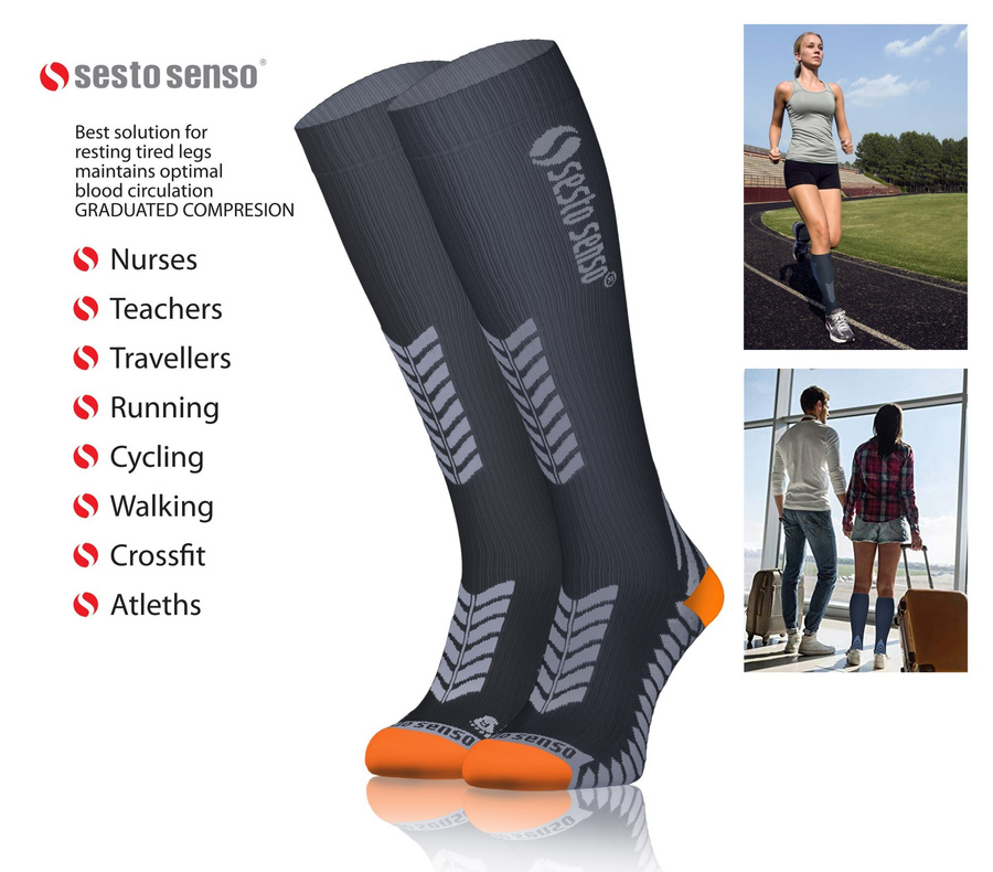 2x Sportowe KOMPRESYJNE długie skarpety do biegania