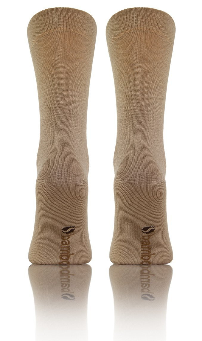 Beżowe skarpety męskie garniturowe 76% bambus Eco Bamboo Sesto Senso – komfort i ekologia